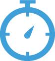 Icon azul de um cronómetro em fundo branco