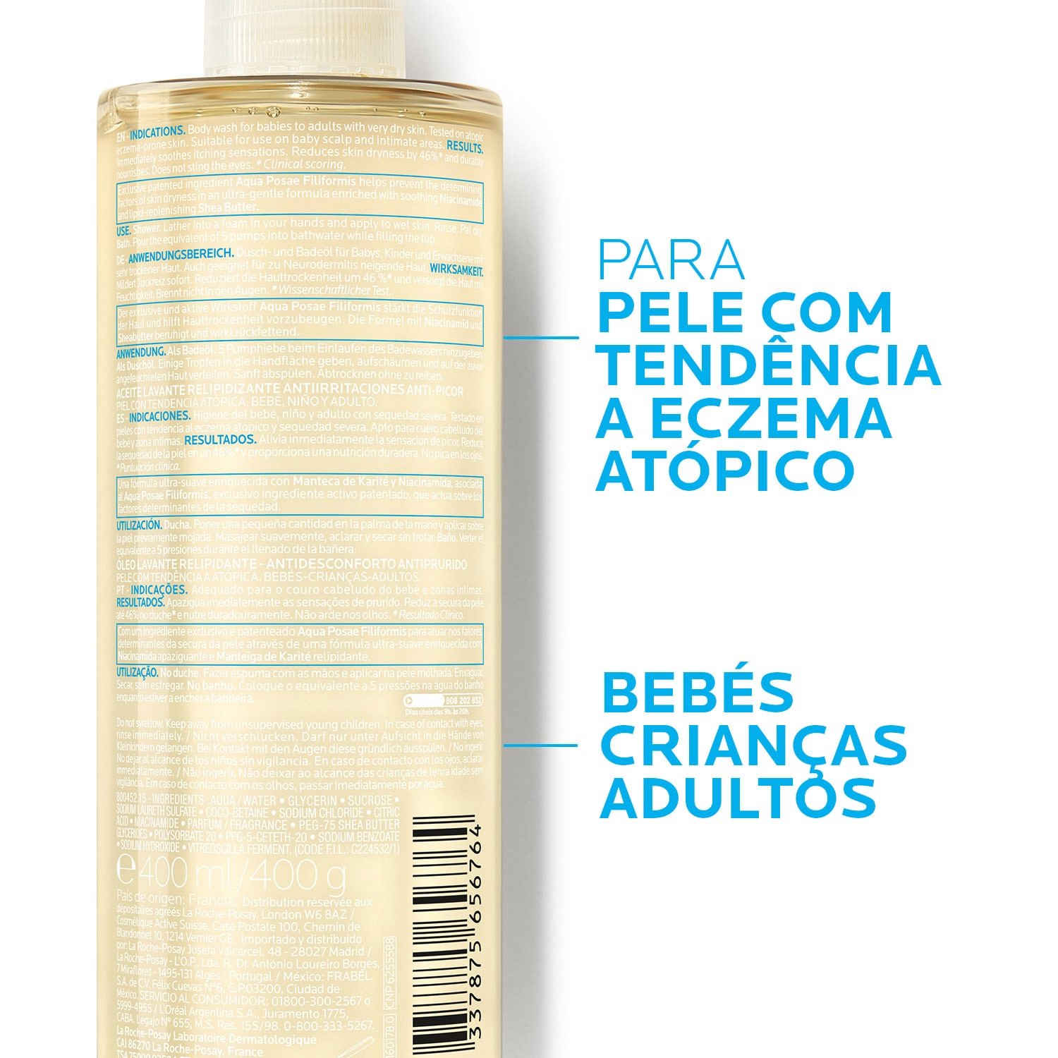 La Roche Posay Body Cleanser Lipikar Cleansing Oil AP 400ml 3337875656