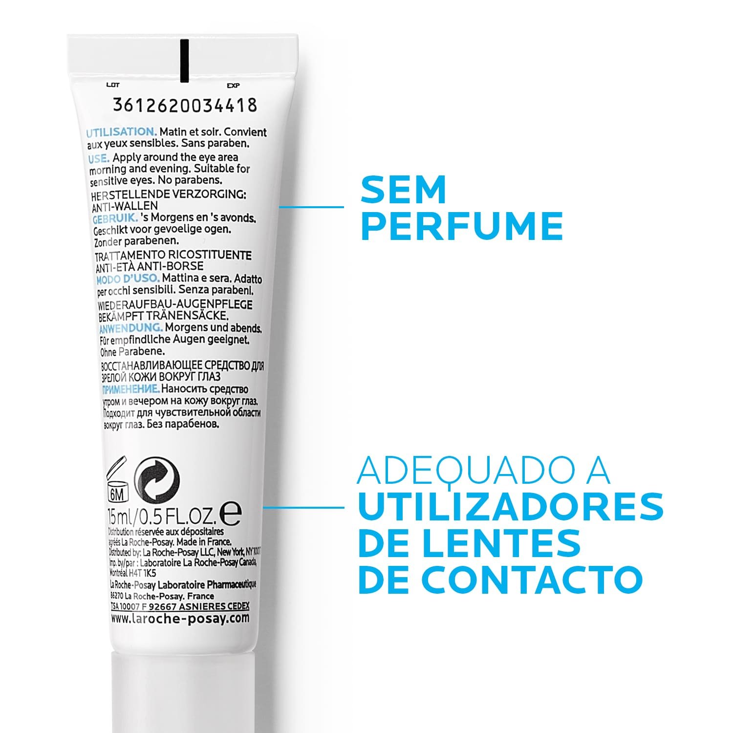 Substiane Olhos Creme anti-idade para Contorno de Olhos para Pele Madura e Sensível | La Roche-Posay