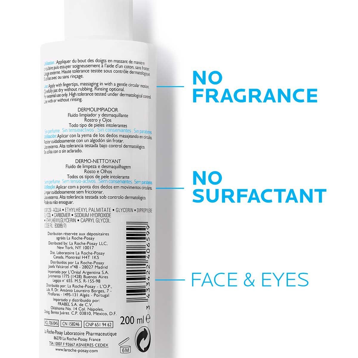 produto de limpeza facial la roche posay rotulo